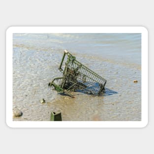 Discarded shopping trolley Sticker